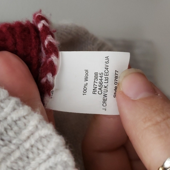 J crew wool lama and beaded sweater, chunky knit, crew neck, holiday, women's XS - Picture 6 of 7